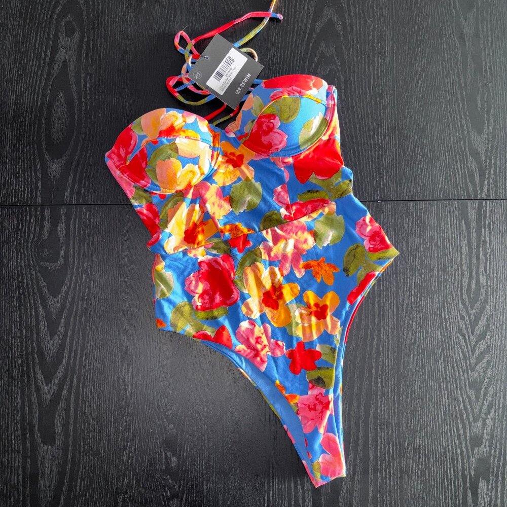 9.0 Swim Blair Blue Floral One Piece Bikini